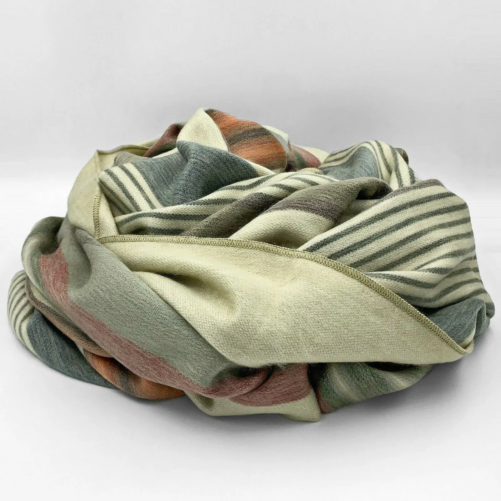 Suropata - Baby Alpaca Wool Throw Blanket / Sofa Cover - Queen 96" x 67" - multi colored stripes pattern