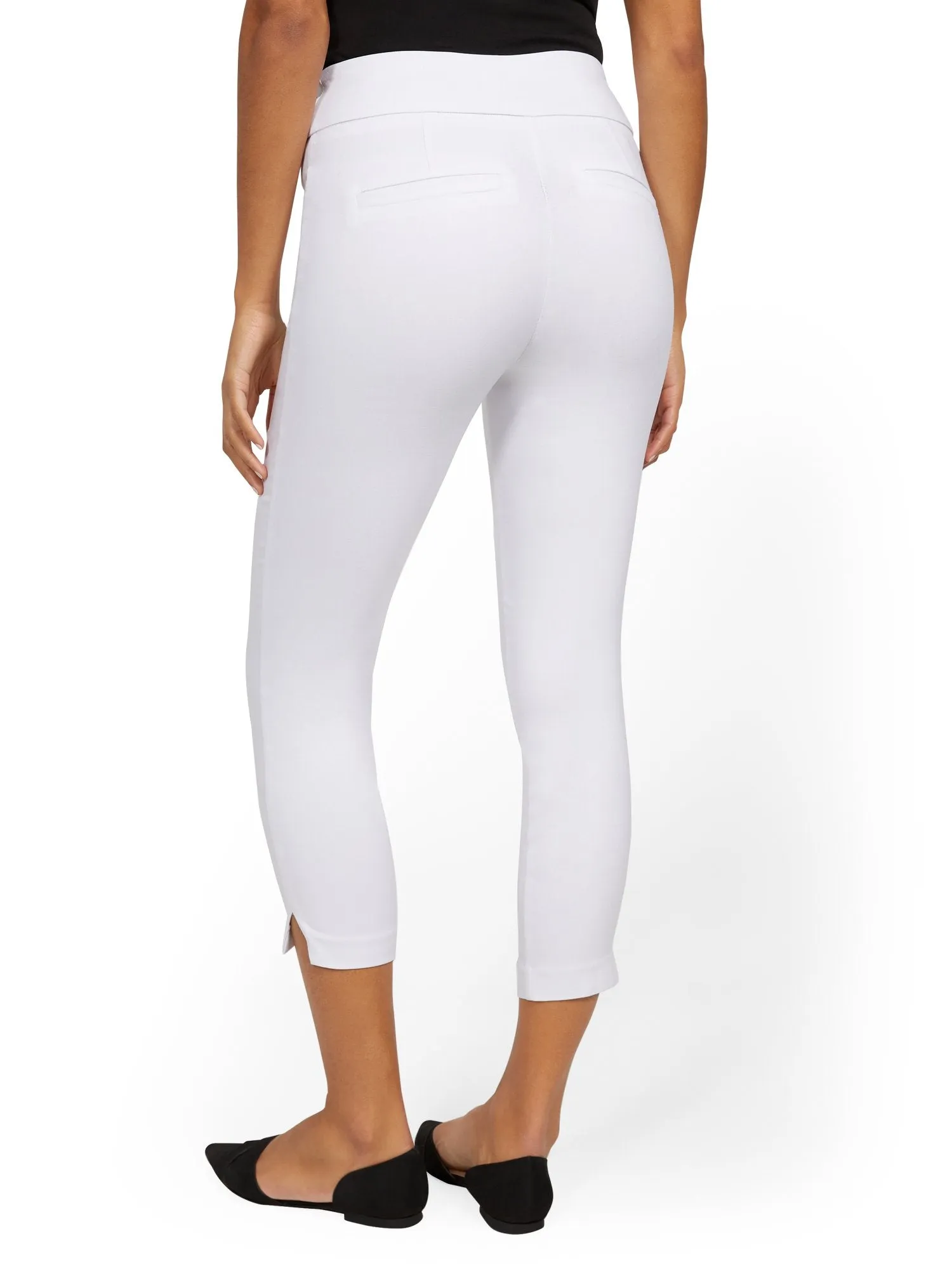 Tall Whitney High-Waisted Tummy Control Pull-On Slim-Leg Capri Pant - White