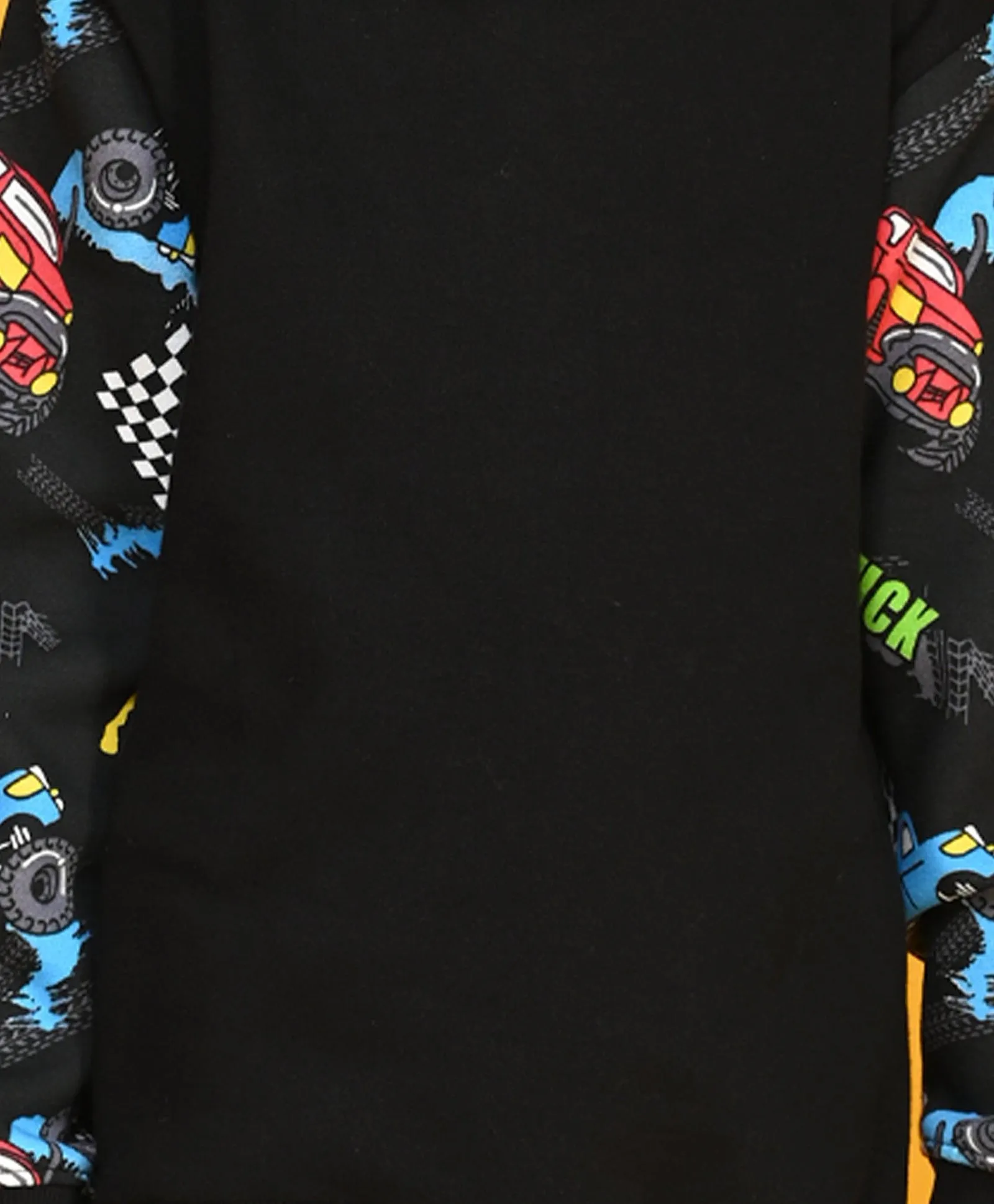 TRUCK BLACK COLOR BLOCK BOYS HOODIE JOGGER SET - BLACK