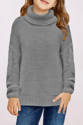 Turtleneck Knitted Girls Sweater