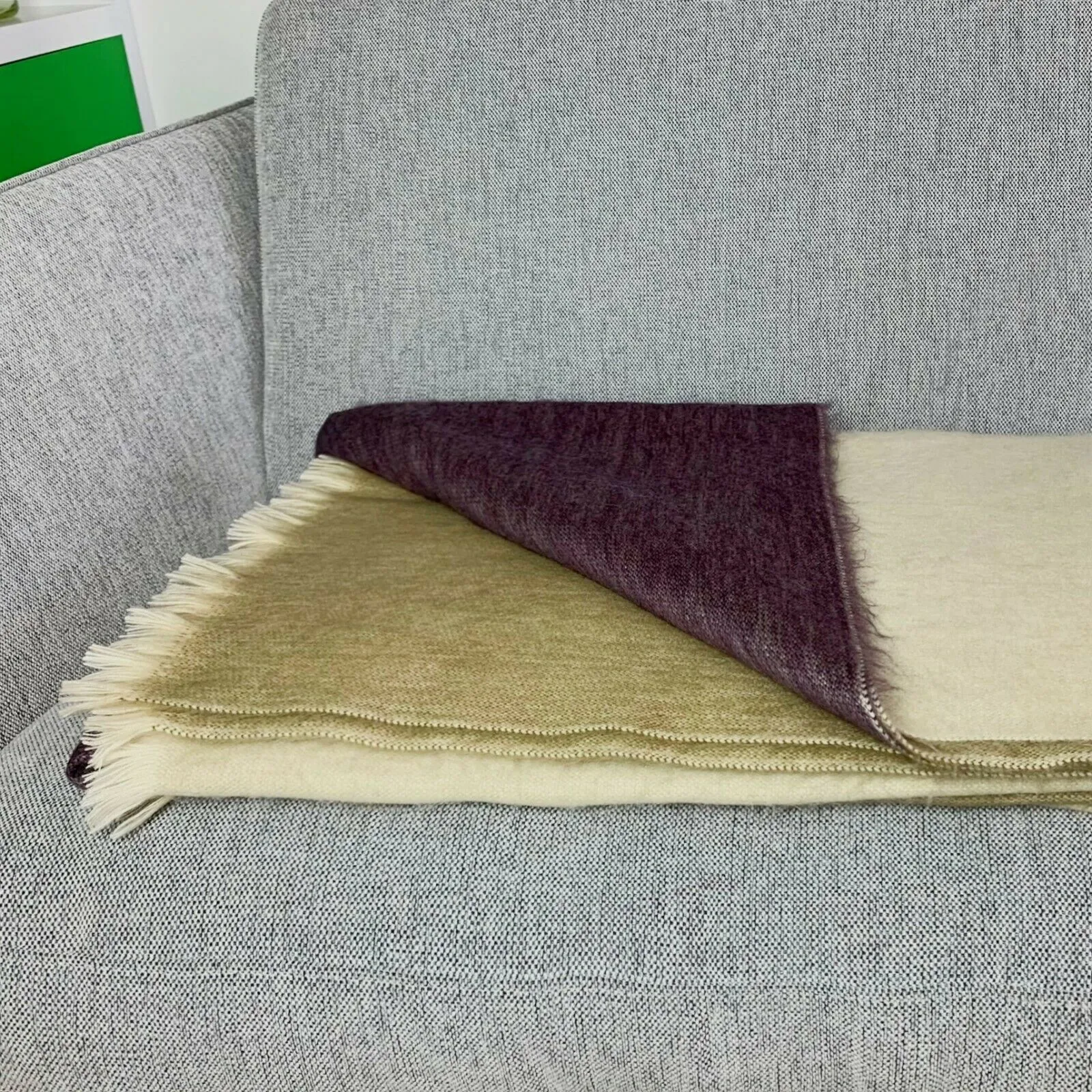 Ukllana - Baby Alpaca Wool Throw Blanket / Sofa Cover - Queen 95" x 65" - Fringed
