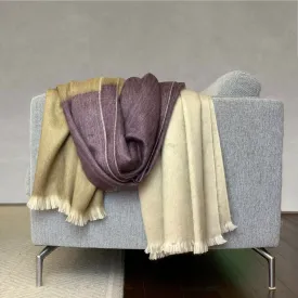 Ukllana - Baby Alpaca Wool Throw Blanket / Sofa Cover - Queen 95" x 65" - Fringed