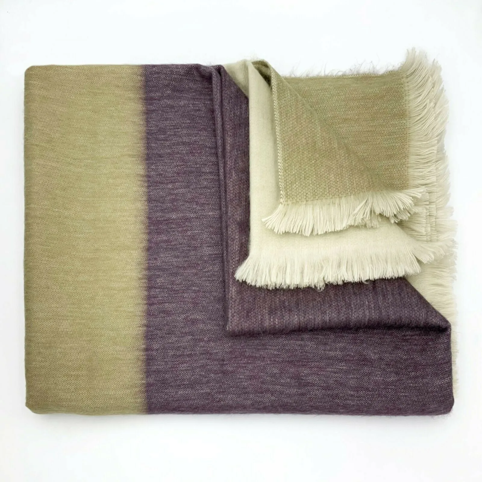 Ukllana - Baby Alpaca Wool Throw Blanket / Sofa Cover - Queen 95" x 65" - Fringed