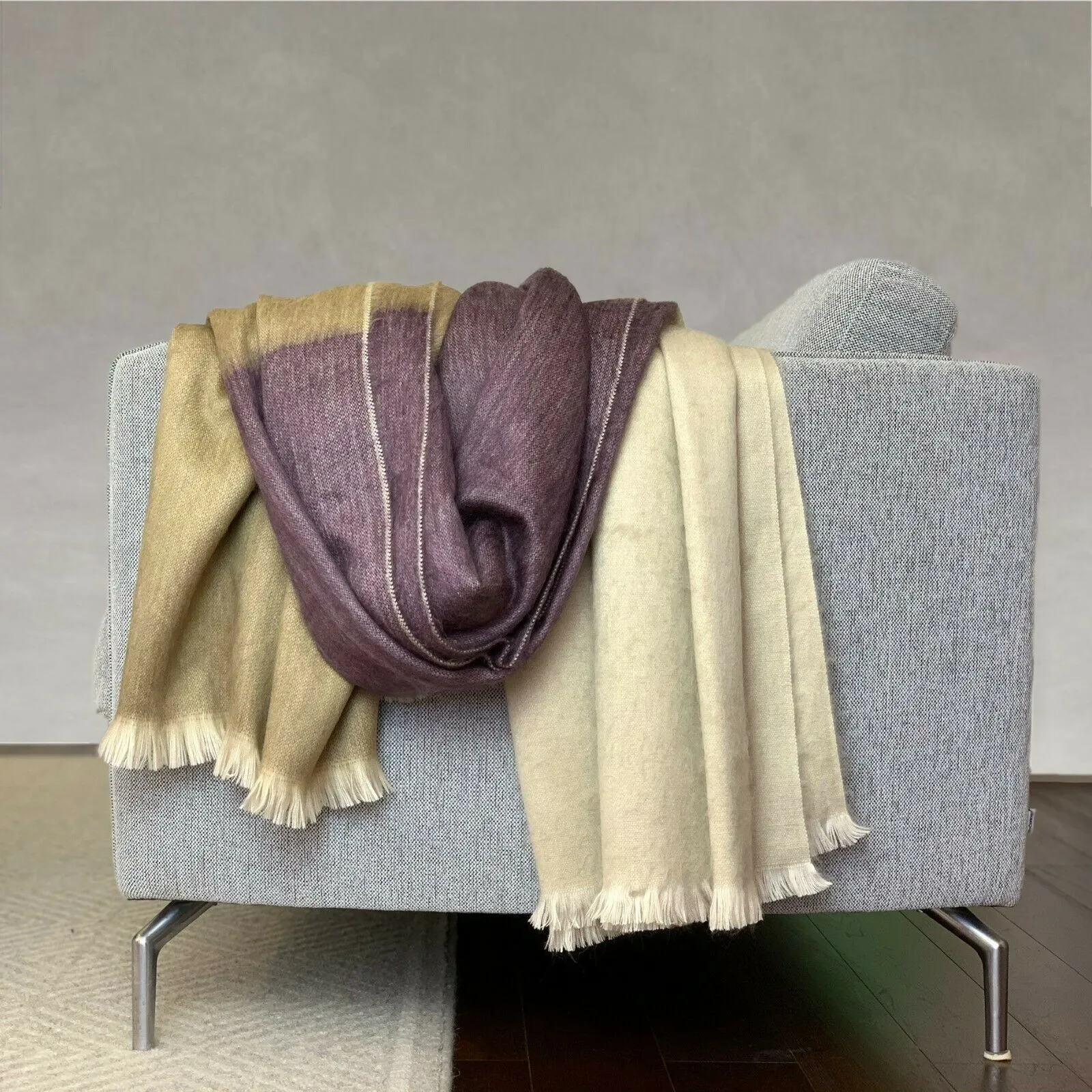 Ukllana - Baby Alpaca Wool Throw Blanket / Sofa Cover - Queen 95" x 65" - Fringed