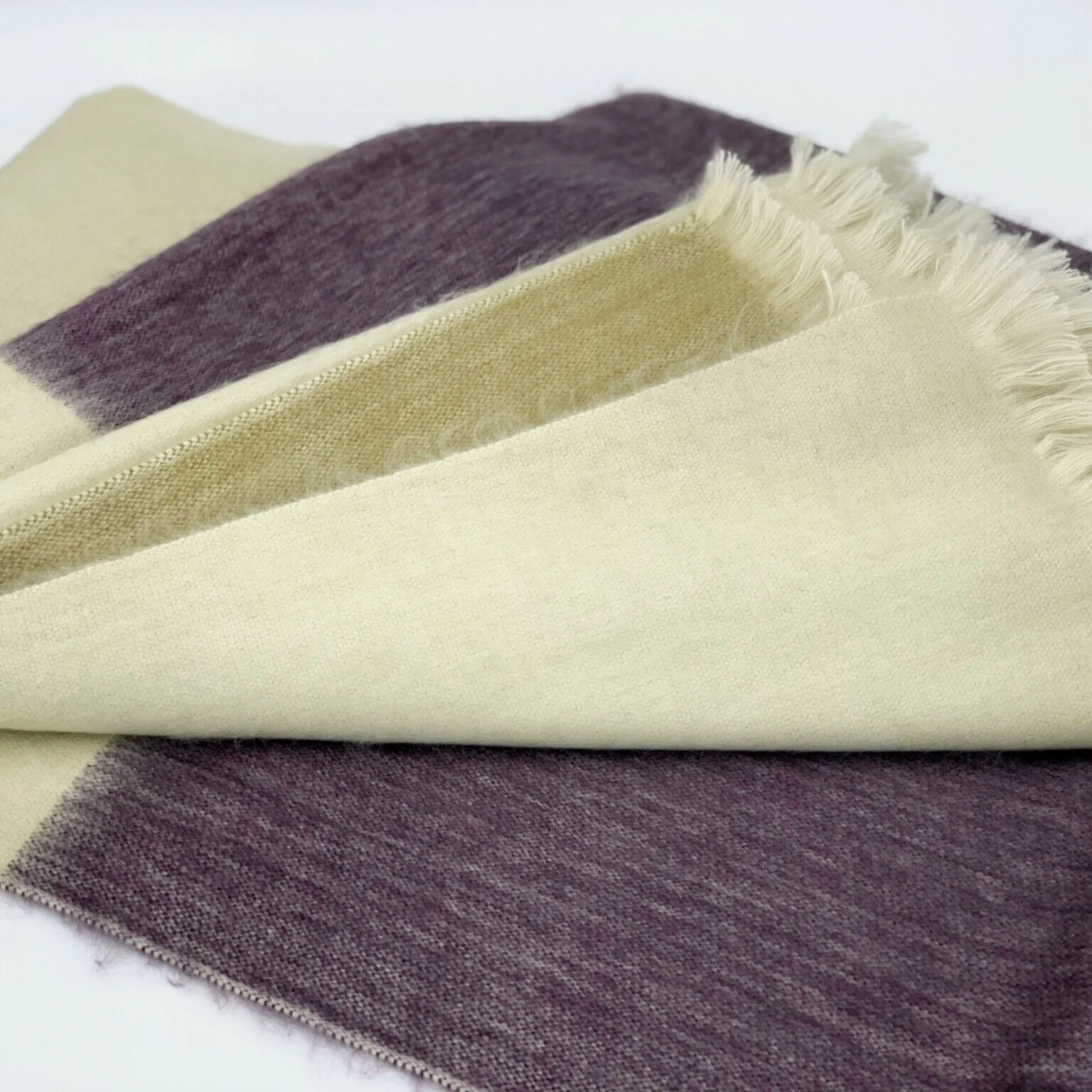 Ukllana - Baby Alpaca Wool Throw Blanket / Sofa Cover - Queen 95" x 65" - Fringed