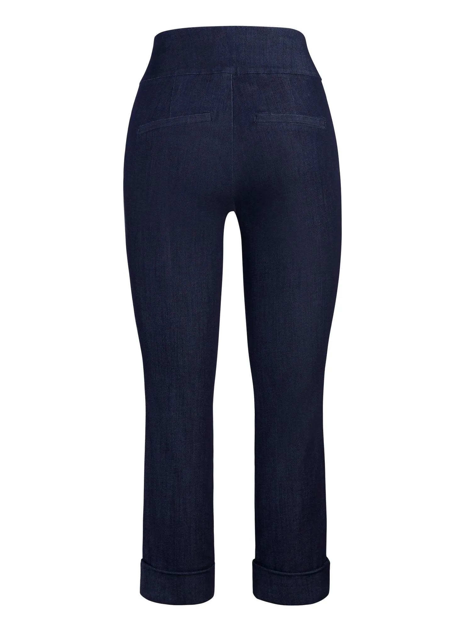 Whitney High-Waisted Pull-On Slim-Leg Capri Pant - Denim