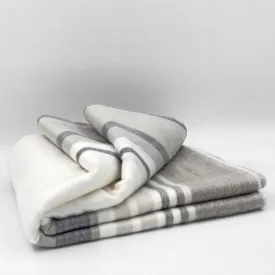 Yacoubina - Baby Alpaca Wool Throw Blanket / Sofa Cover - Queen/Queen Plus - multi colored stripes pattern