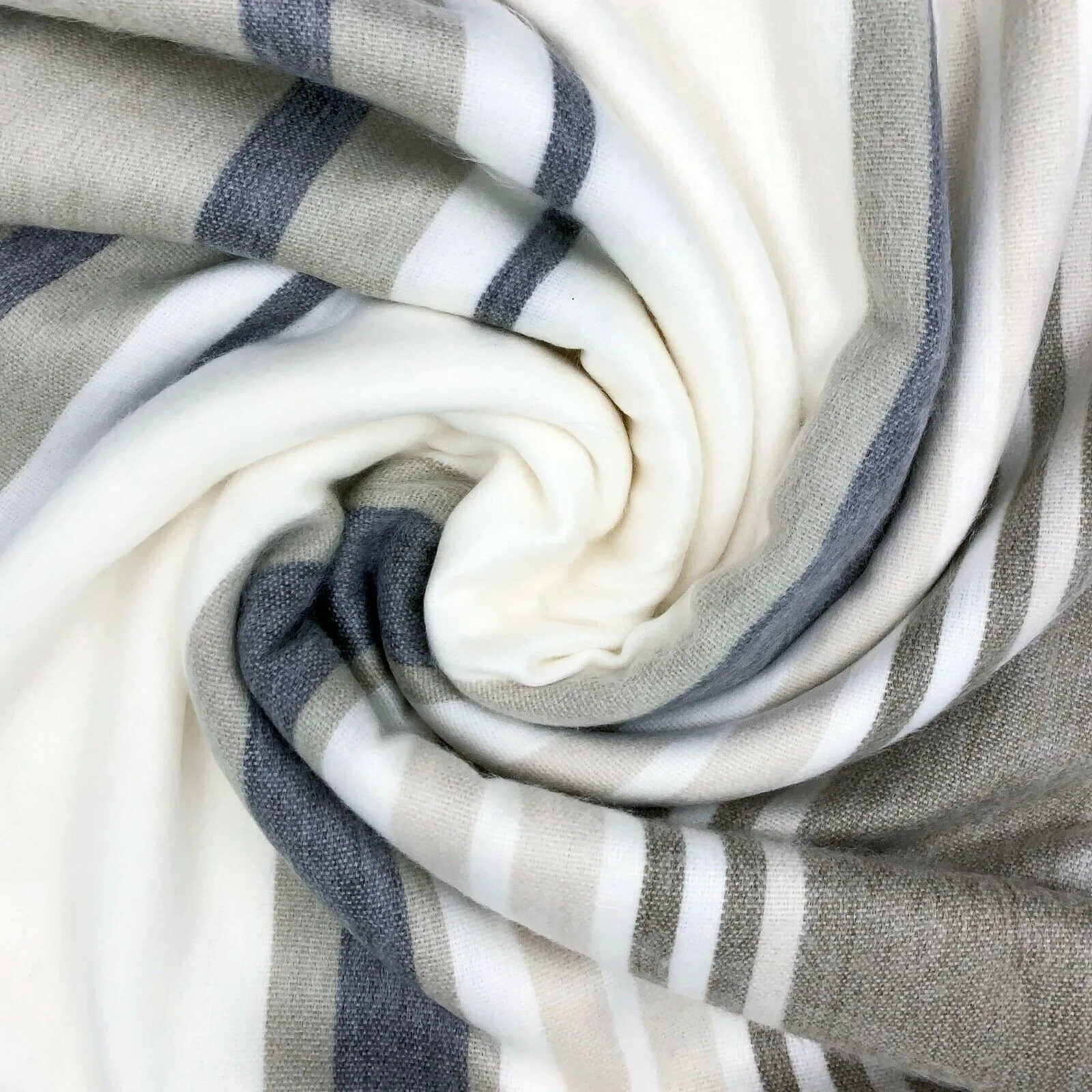 Yacoubina - Baby Alpaca Wool Throw Blanket / Sofa Cover - Queen/Queen Plus - multi colored stripes pattern